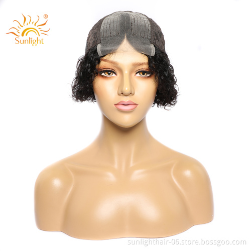 Sunlight 4x1Lace closure Wig Virgin Human Hair Pixie Cut Perruque Belle Short Weave Glueless Peruvian Front Pixie Curl human wig